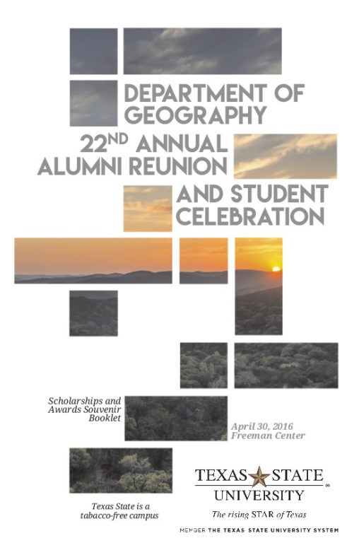 2016 Txstate Geography Alumni Reunion Brochure - Cover