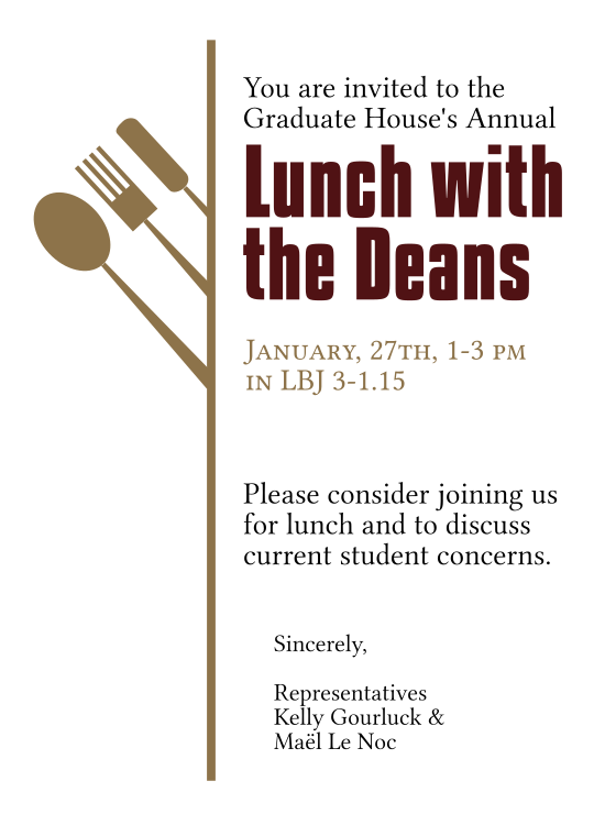 Invitation to Texas State Lunch with the Deans